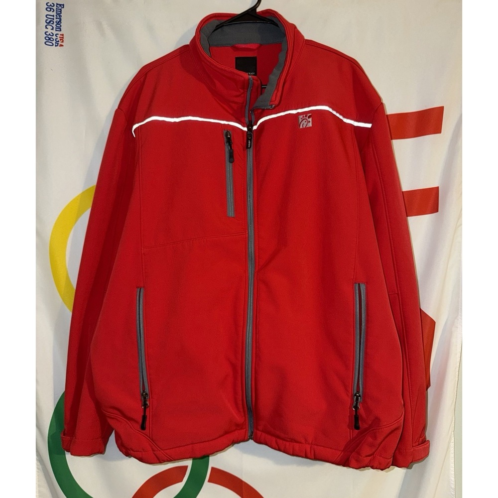 Oobe Chick Fil A Jacket Mens XL Red Full Zip Fleece Lined Restaurant